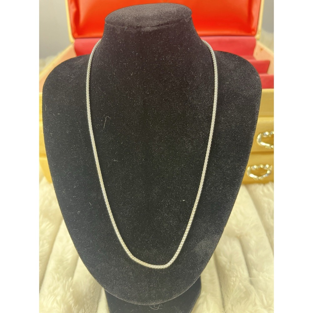 Vintage Sterling Silver 925 Popcorn Chain 16" - Picture 2 of 7